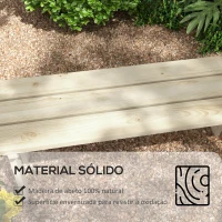 Outsunny Banco de Madeira de 2 Lugares Capacidade 220 kg Banco de Jardim para Pátio Terraço Piscina 130x38x45 cm Natural(m-4)