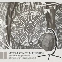 Outsunny Wiszący Fotel Ogrodowy, Koszykowy, Styl Boho, 116 x 125 x 172 cm, Piaskowy + Czarny(m-5)