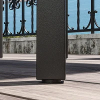 Outsunny Stolik do jedzenia na zewnątrz ze strefą cienia, rama metalowa, 100x100x72 cm, Brązowy/Czarny(m-7)