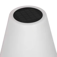 Lampa słoneczna Outsunny, lampa stojąca na zewnątrz z czujnikiem światła, ładowana przez USB, lampa solarna LED do użytku wewnętrznego, aluminiowa, regulowana jasność, ciepły biały, czarny(m-8)