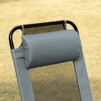 Outsunny 2-delige set inklapbare ligstoelen, weerbestendig, 5-voudig verstelbare rugleuning, metalen frame, grijs(m-8)