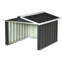 Outsunny Metalen schuur voor robotmaaier, roestvrij, 86 x 100 x 63 cm, Donkergrijs