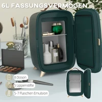 HOMCOM Mini Koelkast Beauty Fridge, 4 L Capaciteit, 20,3 x 26,3 x 28 cm, Donkergroen(m-4)