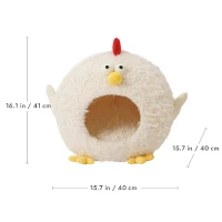ZEZE Cuccia per Gatti a Forma di Pulcino, Cuccia Chiusa a Forma di Grotta, Bianco(m-3)