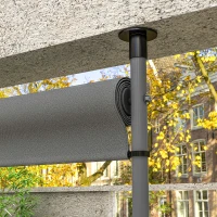 Outsunny Verstelbare Freestanding Zonnescherm zonder Boren - Aluminium Frame - 1,5 x 2,2-3,1 m - Donkergrijs(m-9)