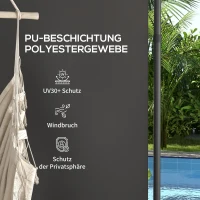 Outsunny Wolnostojąca Markiza, Długość Regulowana, Montaż bez Wiercenia, Rama z Aluminium, 1,2 x 2,2-3,1 m, Ciemnoszary(m-6)