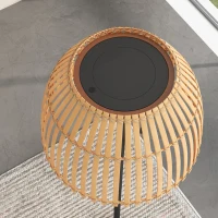 Outsunny Lampa podłogowa lampa stojąca lampa designerska, oświetlenie LED, 3 poziomy jasności, bambus,  39 x 39 x 153 cm, naturalne(m-8)