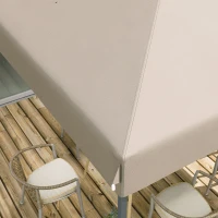 Outsunny Faltpavillon, leichter Aufbau durch 1-Knopf-System, höhenverstellbar, Metallrahmen, 3,6 x 3,6m, Beige(m-8)