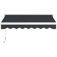 Outsunny Aluminium Markies, Uitschuifbare Markies 2.5x2m, Elektrisch Met Afstandsbediening, Aluminium Frame, Grijs