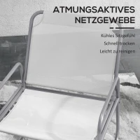 Outsunny 3-delige tuinmeubelset, 2 stoelen met ademende stoffen bekleding, 1 ronde tafel Ø60 cm, Lichtgrijs(m-6)