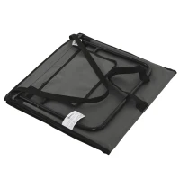 Outsunny Opvouwbare Ligstoel met Verstelbare Rugleuning, Zijvak, Zacht Kussen, Stalen Frame, Grijs, 142x51x40cm(m-9)