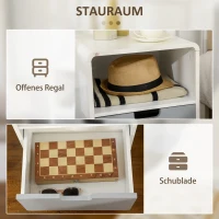 HOMCOM Nachtkastje, Scandinavisch design, ruime lade, waterbestendige laklaag, 40 x 38 x 58 cm, Wit(m-5)