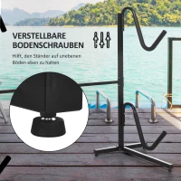 SPORTNOW Uchwyt na 2 kajaki, deski surfingowe, stojaki do SUP, rama metalowa, regulacja szerokości 144-180 cm(m-7)