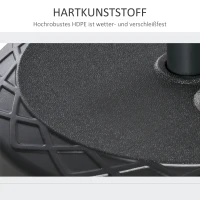 Outsunny Stojak na parasol Uchwyt na parasol, odporny na warunki atmosferyczne, napełniany, Ø55 x 38H cm, Czarny(m-4)