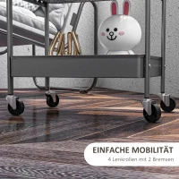 HOMCOM Keukenwagen met 3 planken, 4 wielen, 53,5 cm x 30,5 cm x 75 cm, Grijs(m-5)