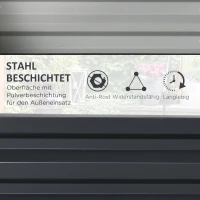 Outsunny Hochbeet Pflanzkasten, wetterbeständig, offener Boden, verzinkter Stahl, 120 cm x 60 cm x 30,5 cm, Grau(m-4)