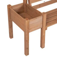 Outsunny Tuinbank, 2-Zits Bank, inclusief plantenbakken, hout, 184 cm x 59 cm x 95 cm, Bruin(m-9)