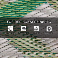 Outsunny Terrasvloerkleed voor buiten, weerbestendig, modern ontwerp, 365 cm x 274 cm x 0,3 cm, Groen + Crème(m-6)