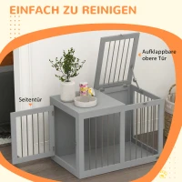 PawHut Hondenkooi Hondenbench Hondenreismand, 2 deuren, vergrendelbaar, stalen gaas, 80 cm x 50 cm x 56,5 cm, Grijs(m-5)