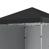 Outsunny Opvouwbare paviljoen met 2 zijwanden, verstelbare hoogte, inclusief draagtas, roestvrij stalen frame, 3x3 m, Zwart(m-9)