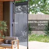 Outsunny Wolnostojąca Markiza, Regulowana Długość, Montaż Bez Wiercenia, Rama z Aluminium, 1,5 x 2,2-3,1 m, Ciemnoszary(m-5)