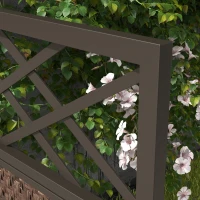 Outsunny Vintage Raumteiler Paravant - 3-delig - 148 cm x 33 cm x 181 cm - Bruin + Zwart(m-8)