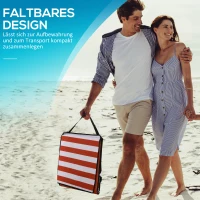 Outsunny Opvouwbare Ligstoel met Verstelbare Rugleuning, Zijvak, Zachte Bekleding, Stalen Frame, Rood, 142x51x40cm(m-6)
