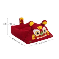 ZEZE Letto per Gatti con Testa di Tigre Rossa, Ampio Spazio e Caldo, Rosso(m-3)