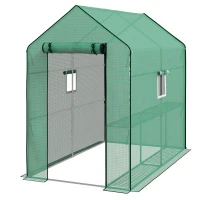 Outsunny Zastępcza plandeka do tunelu ogrodniczego, odporna na warunki atmosferyczne, odporna na UV, 140 x 213 x 190 cm, Zielona(m-1)