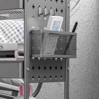 HOMCOM Keukenwagen met 3 planken, 4 wielen, 53,5 cm x 30,5 cm x 75 cm, Grijs(m-9)