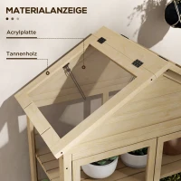 Outsunny Kas met Plank, Transparante Behuizing, Dakraam, Vergrendelbare Deur, Acryl, Houten Frame, 100x56,5x178 cm(m-7)