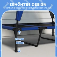 PawHut Legowisko dla psa na zewnątrz, odporne na warunki atmosferyczne, podwyższone, 106 x 76 x 94 cm, Granatowy(m-7)