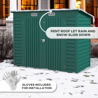Outsunny 3.7 x 7.9ft Galvanised Steel Shed, with Latched Door and Padlock - Green(m-7)
