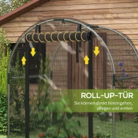 Outsunny Vogelbeschermingsnet, plantenbescherming, stevig, deur met ritssluiting, 120x120x188 cm, Zwart/Zilver(m-6)