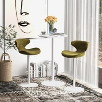 HOMCOM Bar Table High Table, Table for 2 People, 60 x 60 x 102 cm, White(m-5)