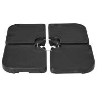 Outsunny 4-delige Parasolvoet, vulbaar, 100 x 100 x 8 cm, Zwart