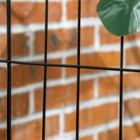 Outsunny Płot ogrodowy Płot z kraty Furtka, Wzornictwo Vintage, odporny na warunki atmosferyczne, 365 cm x 0,8 cm x 112 cm, Czarny(m-9)