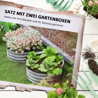 Outsunny 2-delige set verhoogde plantenbak, modulair verhoogd bed, 2 stuks, zonder bodem, Ø60 x 30 cm, zilver(m-4)