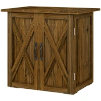 Outsunny Garden Shed, Double Door, Magnetic Closures, Weatherproof, Solid Wood, 77W x 55D x 72H cm, Brown(m-1)