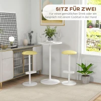 HOMCOM Bartafel Staantafel, Tafel voor 2 Personen, 60 x 60 x 102 cm, Wit(m-4)