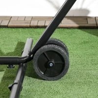 Outsunny koło do hamaków w komplecie z stojakiem na hamak, 20 cm x 18 cm x 18 cm, Czarny(m-8)