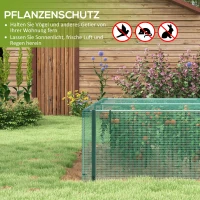 Outsunny 1,25 x 3,73 m Tuinnet, Plantenbeschermingstent met Ritssluiting, Insectenwerend Net, Staal, Groen(m-4)