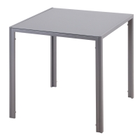 HOMCOM Stół jadalniany kwadratowy dla 4 osób, stół kuchenny z hartowanym blatem ze szkła, do kuchni i jadalni, kolor szary, 75 x 75 x 75 cm.