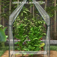 Outsunny Szklarnia dla Młodych Rosnących Roślin, 90 cm x 90 cm x 145 cm, Przezroczysty + Czarny(m-4)