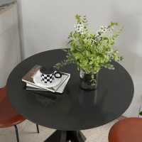 HOMCOM Ronde Eettafel Keukentafel, Modern Ontwerp, 78 cm x 78 cm x 75 cm, Zwart(m-9)