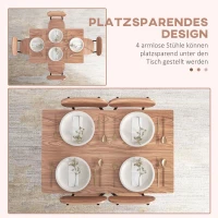 HOMCOM Eetkamerset Tafel met Stoelen Eettafel, Industrieel Ontwerp, 110 cm x 70 cm x 75 cm, Bruin(m-5)