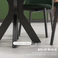 HOMCOM Ronde Eettafel Keukentafel, Modern Ontwerp, 78 cm x 78 cm x 75 cm, Zwart(m-5)