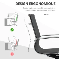 Vinsetto Chaise de bureau ergonomique fauteuil pivotant 360° hauteur réglable tissu maille textilène 56 x 59 x 109 cm noir(m-4)