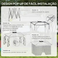 Outsunny Tenda Dobrável de Exterior Tenda de Jardim com Teto Duplo Rede Mosquiteira Amovível 325x325x270 cm Creme(m-5)