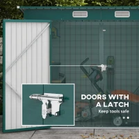Outsunny 3.7 x 7.9ft Galvanised Steel Shed, with Latched Door and Padlock - Green(m-5)